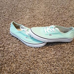 Vans Turquoise Blue Low Top TB9C Sneaker Lace Up Size Womens 7.5/Men 6